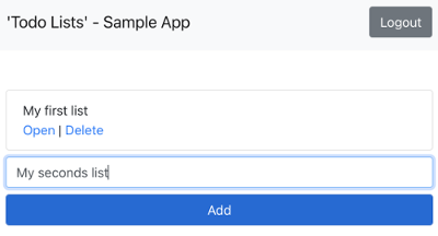 Sample app - creating new list