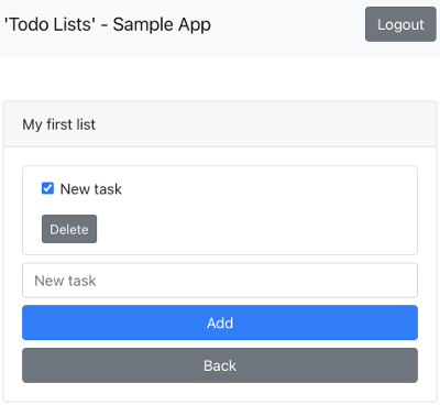 Sample app - task deleted